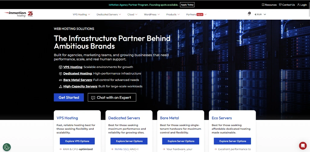 Inmotion hosting homepage