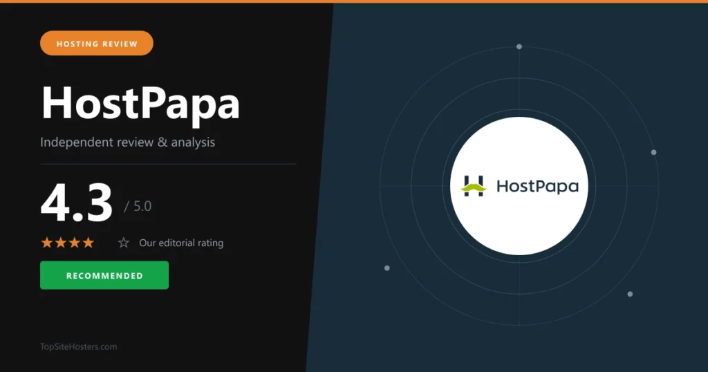 HostPapa featured image and score