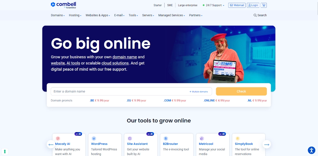 Combell homepage
