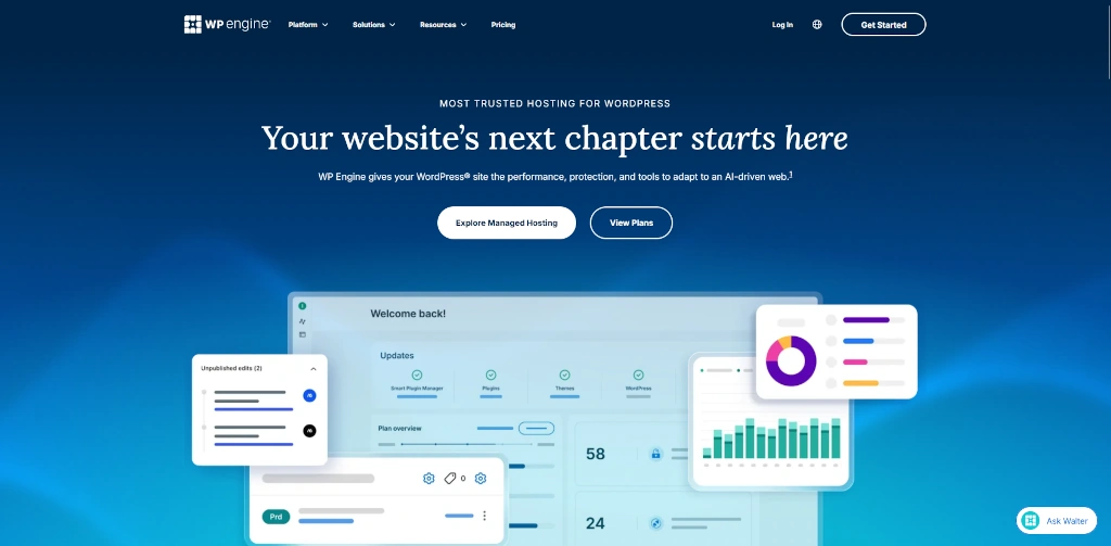 WP Engine homepage screenshot